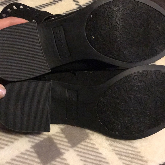 Black lace up heel sandals - Picture 2 of 4